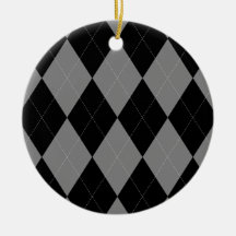 Ornement à motifs de losanges argenté et noir