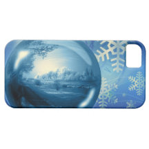 Ornement bleu de Noël Coque iPhone 5 Case-Mate