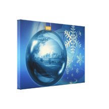 Ornement bleu de Noël Impression Sur Toile
