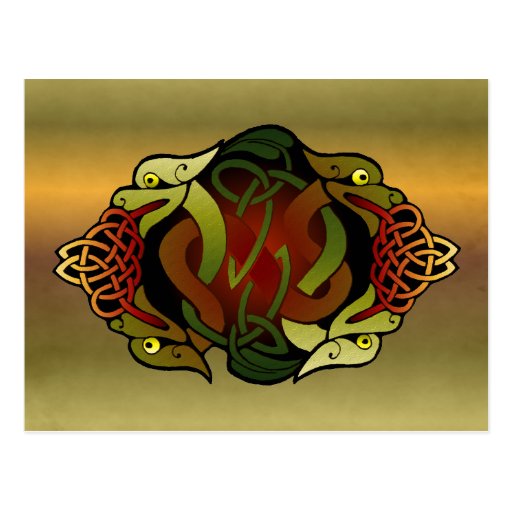 Ornement celtique de dragon cartes postales