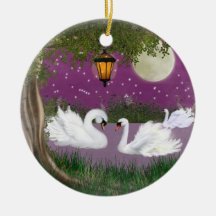ORNEMENT D'AMOUR DE CYGNE