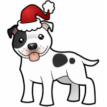 Ornement de bull-terrier du Staffordshire de Noël Photo En Relief