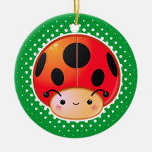 Ornement de champignon de coccinelle de Kawaii