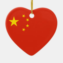 Ornement de coeur de drapeau de la Chine