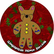 Ornement de Noël de bouledogue français de pain d' Photo En Relief