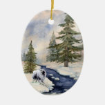 Ornement de porcelaine de Kees de neige
