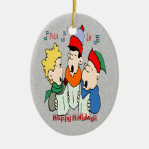 Ornement d'ovale de Carolers de Noël