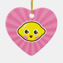 Ornement en forme de coeur de citron mignon de kaw