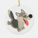 Ornement espiègle mignon de loup de bande dessinée ornements