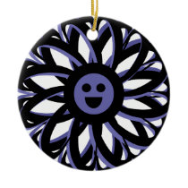 Ornement heureux d'amitié de fleur - bleu