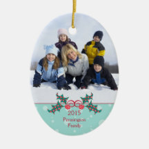 Ornement personnalisable de photo de famille de ho