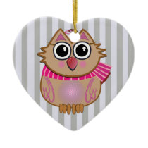 Ornement rayé mignon avec le hibou de bébé