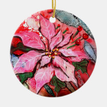 Ornement rond de la poinsettia du GG