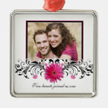 Ornement rose de faveur d'amour de mariage de marg