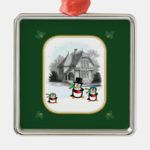 Ornement victorien de pingouins de Caroling