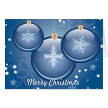 ornements bleus de Noël Cartes De Vœux