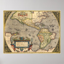 Ortelius Amérique Affiche