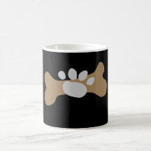 Os et empreinte de patte de chien mug