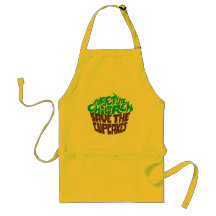 Oubliez les enfants - vert+Chocolat foncé Tablier