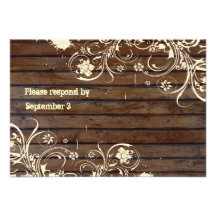 Oude Houten Rsvp met enveloppen Gepersonaliseerde Uitnodiging