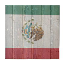Oude langzaam verdwenen houten Mexicaanse vlag Geboortetegels