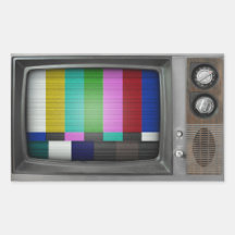 Oude TV Rechthoekige Stickers
