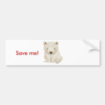 Ours blanc de bébé mignon et câlin adhésifs pour voiture