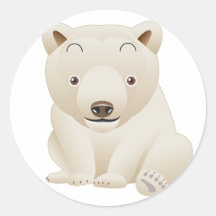 Ours blanc de bébé mignon et câlin autocollants