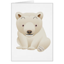 Ours blanc de bébé mignon et câlin carte