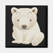 Ours blanc de bébé mignon et câlin aimants pour réfrigérateur