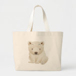 Ours blanc de bébé mignon et câlin sacs fourre-tout