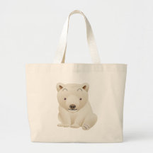 Ours blanc de bébé mignon et câlin sacs fourre-tout