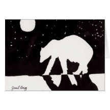 Ours blanc la nuit sur l'océan arctique carte