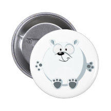Ours blanc mignon badges avec agrafe