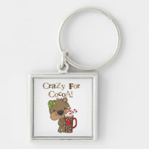Ours de fille fou pour le cacao porte-clefs