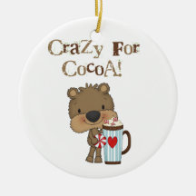 Ours de garçon fou pour des vacances de cacao ornements de noël