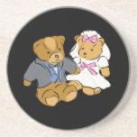 Ours de jeune mariée et de marié dessous de verres