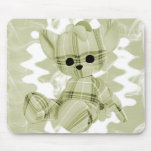 Ours de nounours en spirale jaune en pastel de fum tapis de souris
