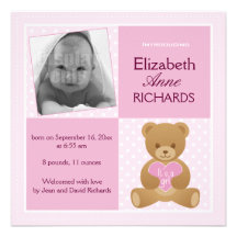 Ours de nounours "il " s carte de faire-part d'une