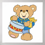 Ours de nounours mignon de batteur affiches
