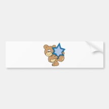 ours de nounours mignon de hanoukka tenant l'étoil autocollant pour voiture