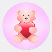 Ours de nounours tenant un coeur adhésifs