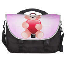 Ours de nounours tenant un coeur sacoches ordinateur portable
