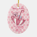 Ours de parapluie - rose - personnalisez ornements