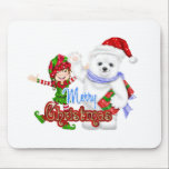 Ours d'Elf de Joyeux Noël tapis de souris