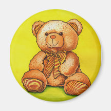 ours en peluche avec un noeud papillon magnets