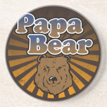 Ours frais de papa, Brown/bleu/cadeau papa d'or Dessous De Verres