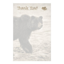 Ours gris dans l'antiquité papier à lettre personnalisé