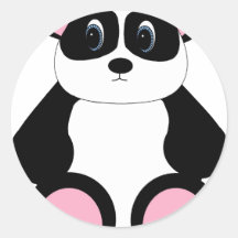 Ours panda doux de bande dessinée adhésif rond
