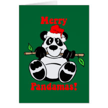 Ours panda drôle de Noël Carte